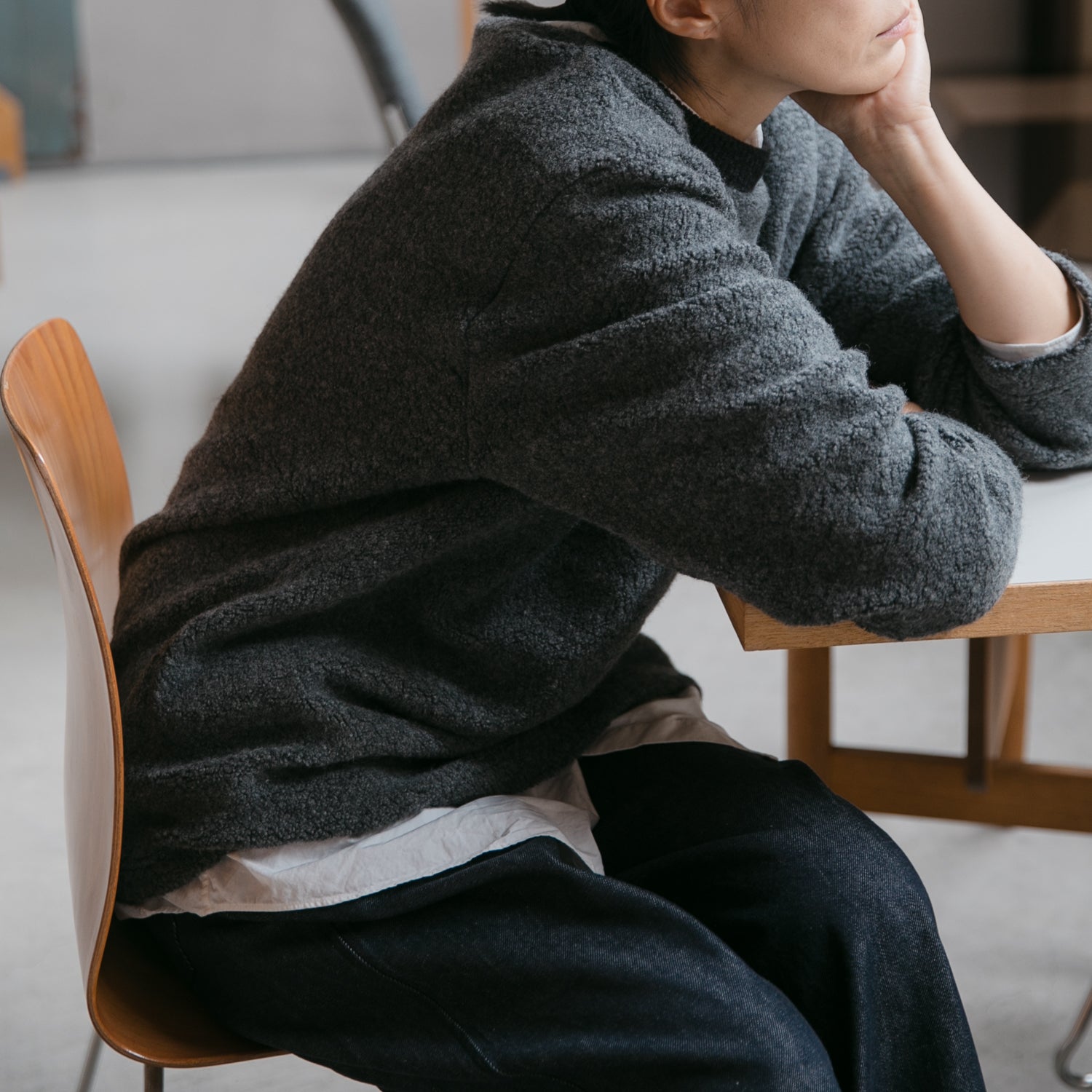 Wool pile<br>crew neck T-shirts<br>No.2618