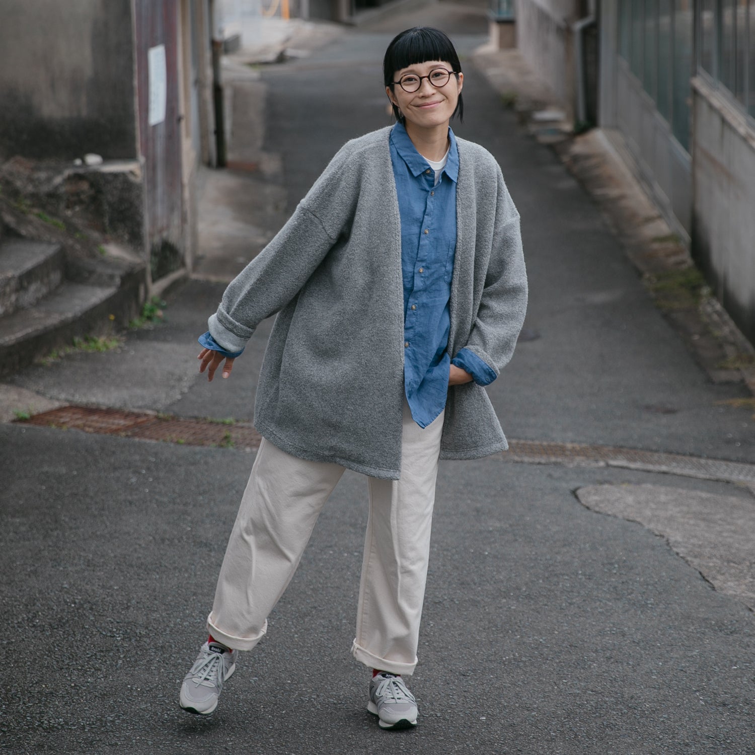 Wool pile<br>relax cardigan<br>No.2619