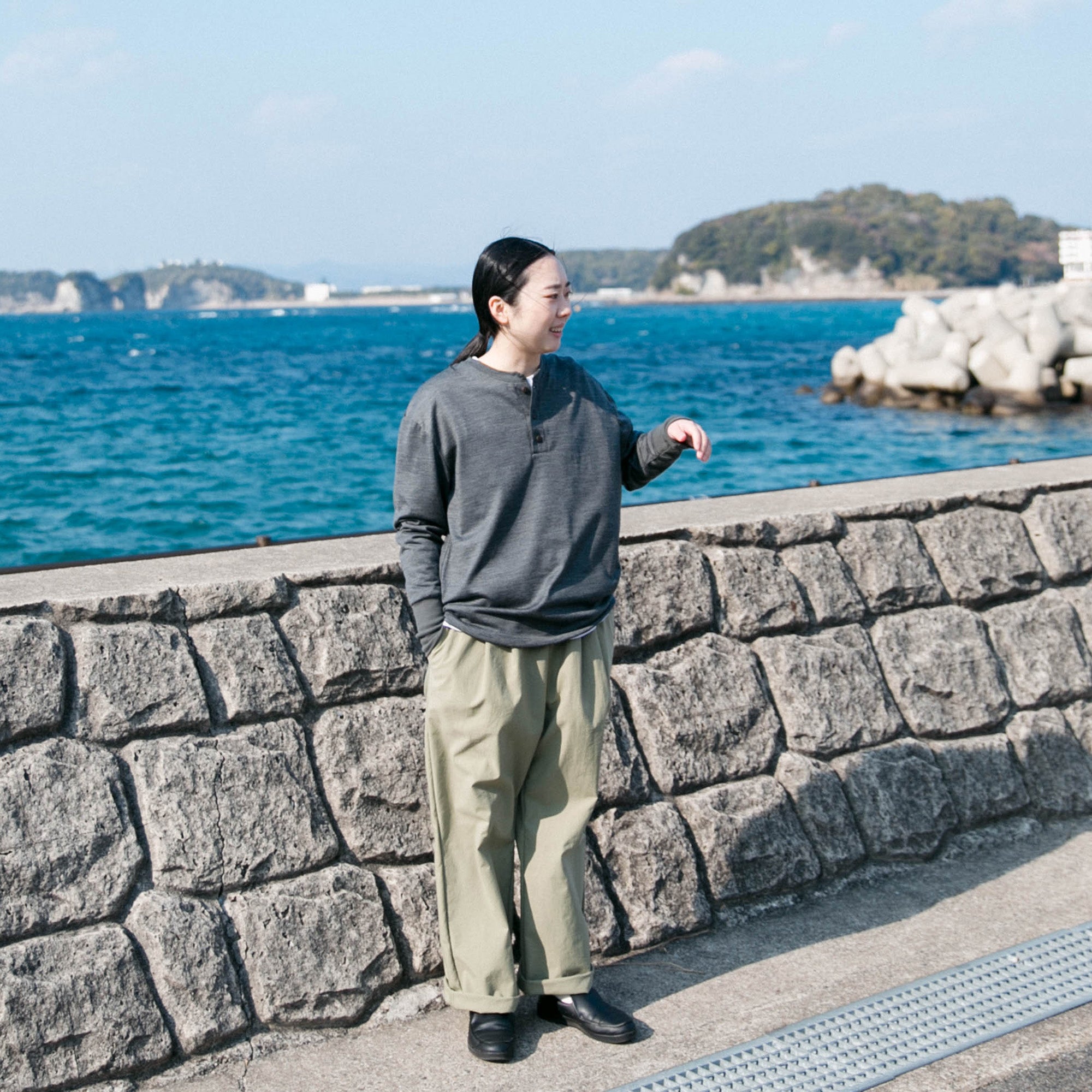 Merino wool<br>henley neck T-shirts<br>No.2623
