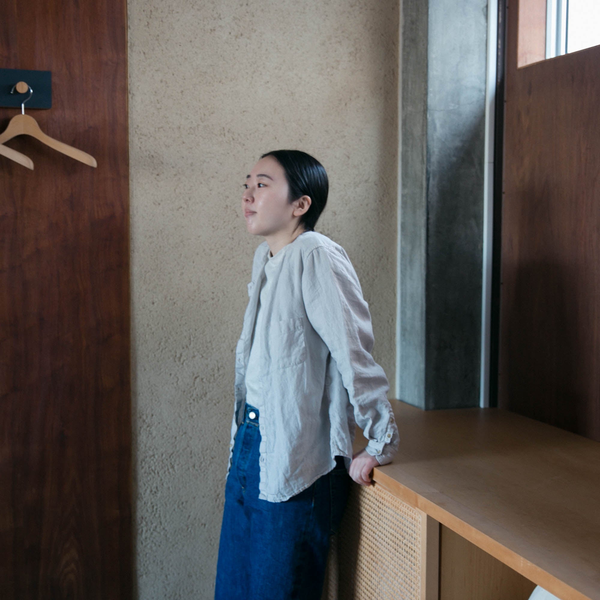 Linen nerd shirts<br>no collar<br>No.2653