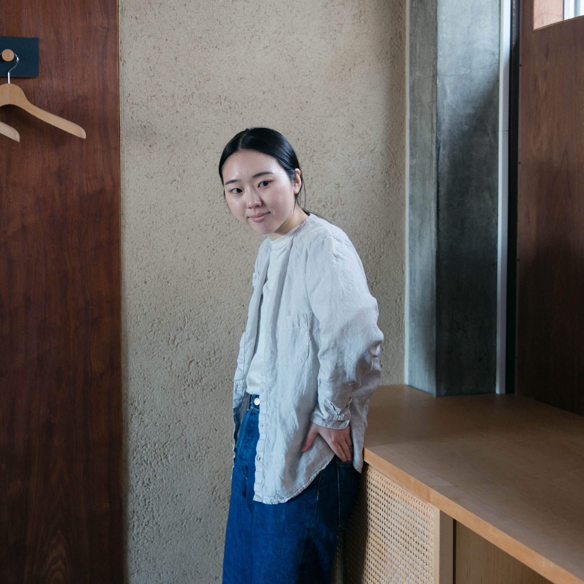 Linen nerd shirts<br>no collar<br>No.2653