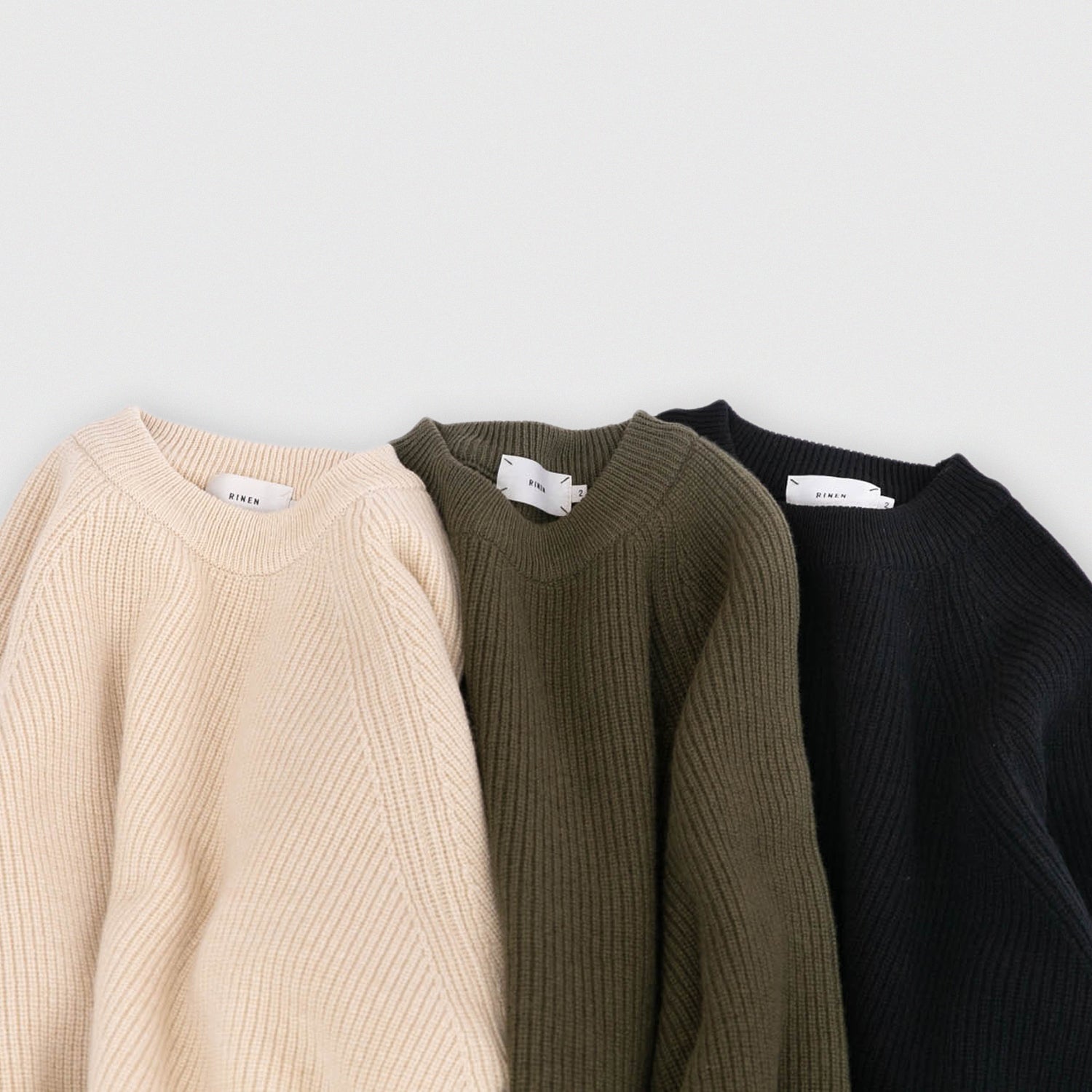 RINEN<br>2/14 ウールアゼ編み クルーネック<br>No.R17683