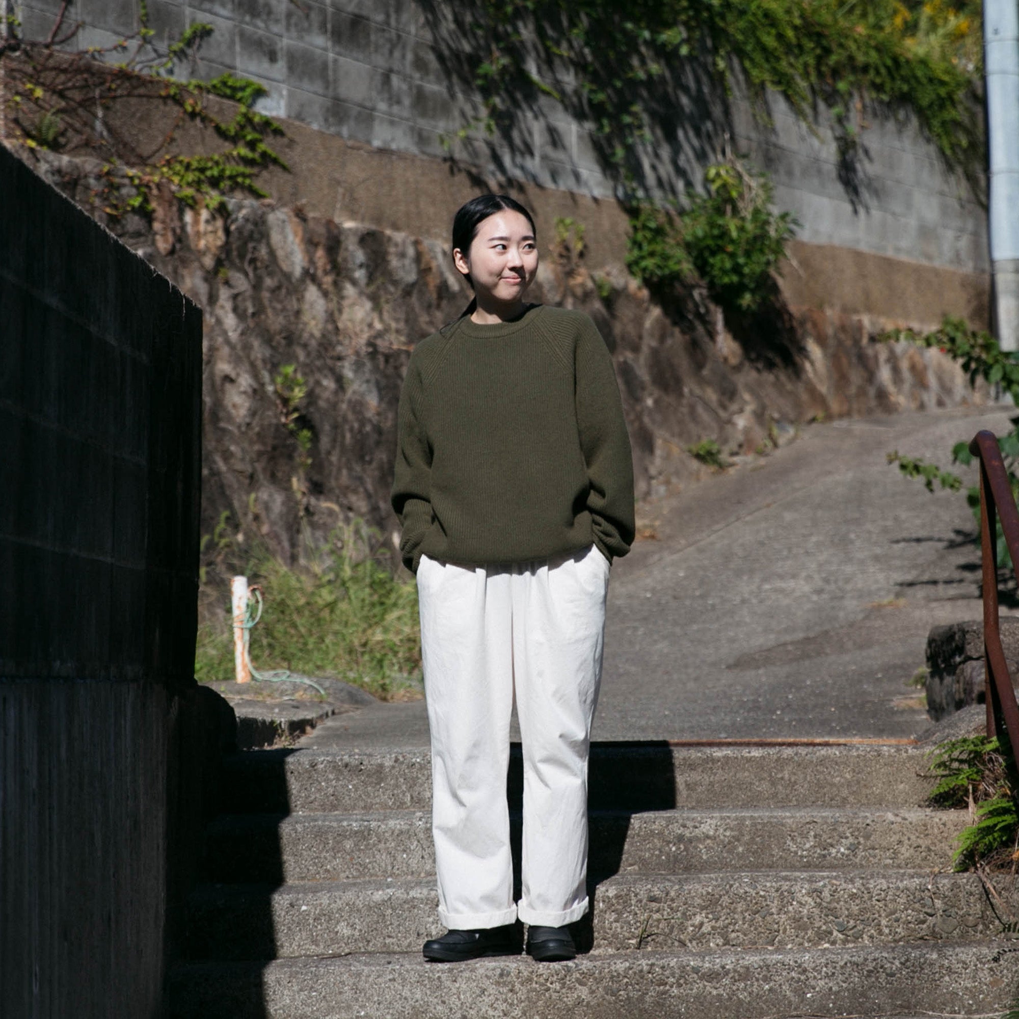 RINEN<br>2/14 ウールアゼ編み クルーネック<br>No.R17683