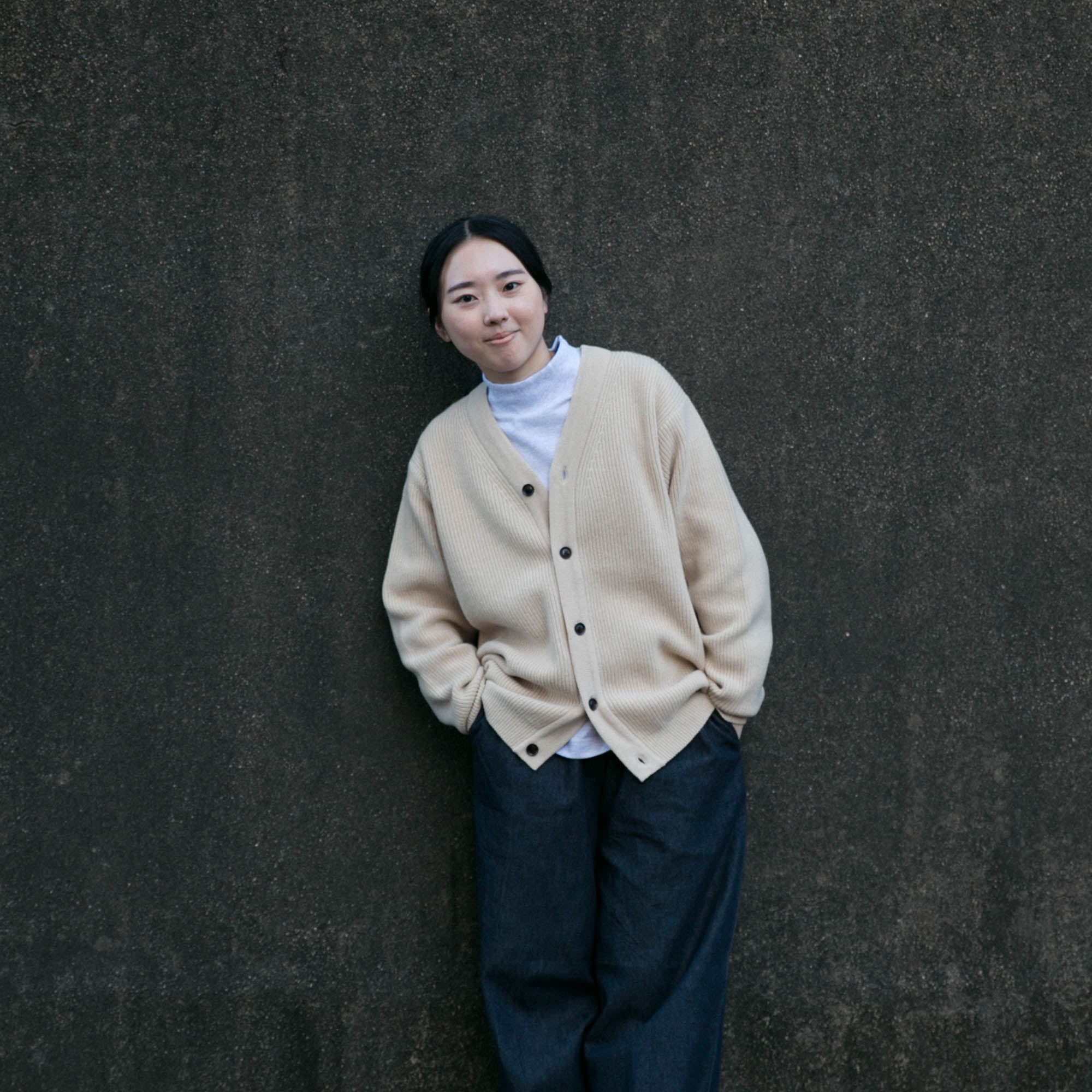 RINEN<br>2/14 ウールアゼ編み カーディガン<br>No.R17684