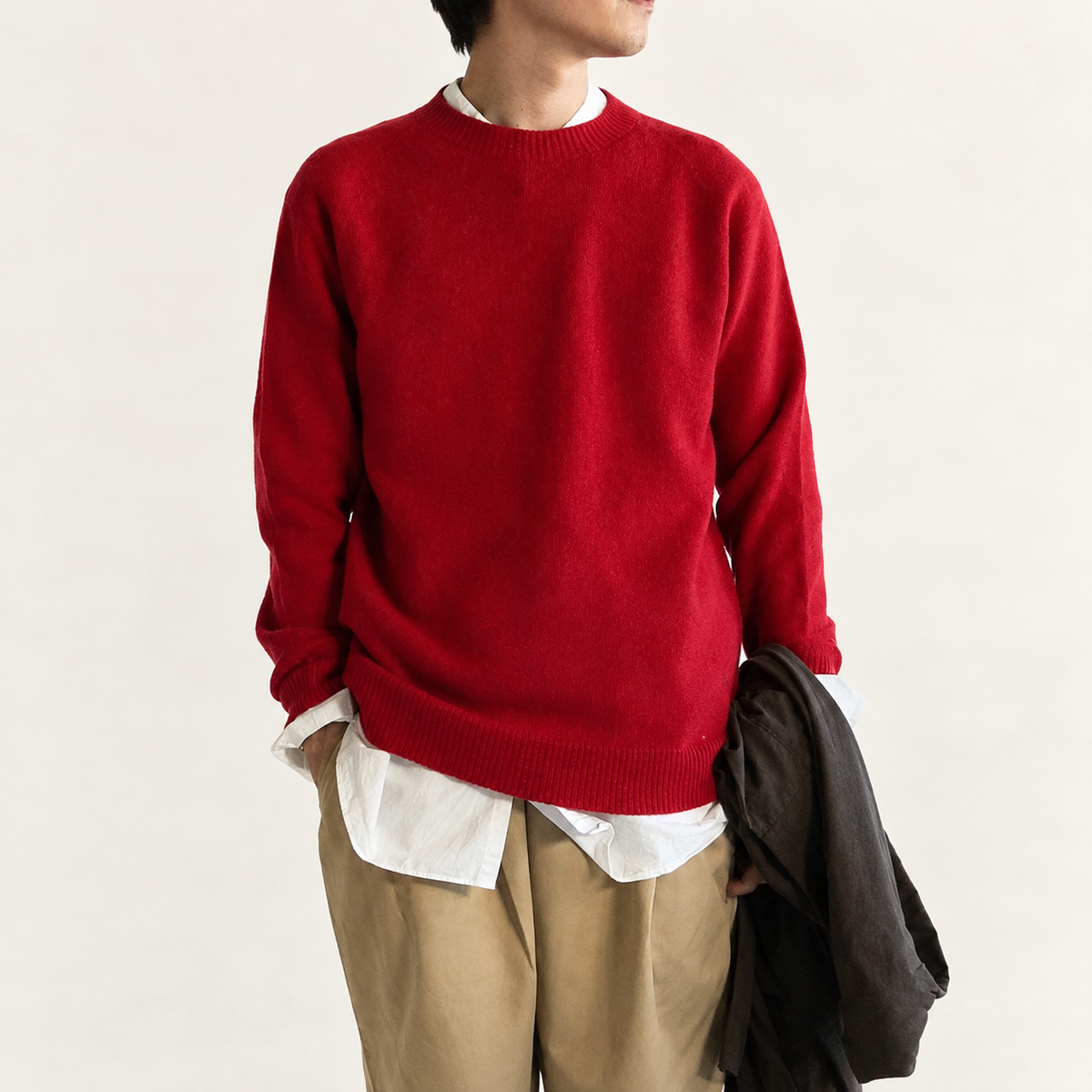 RINEN<br>2/15 ウール天竺編み (ホールガーメント) クルーネック<br>No.R17780