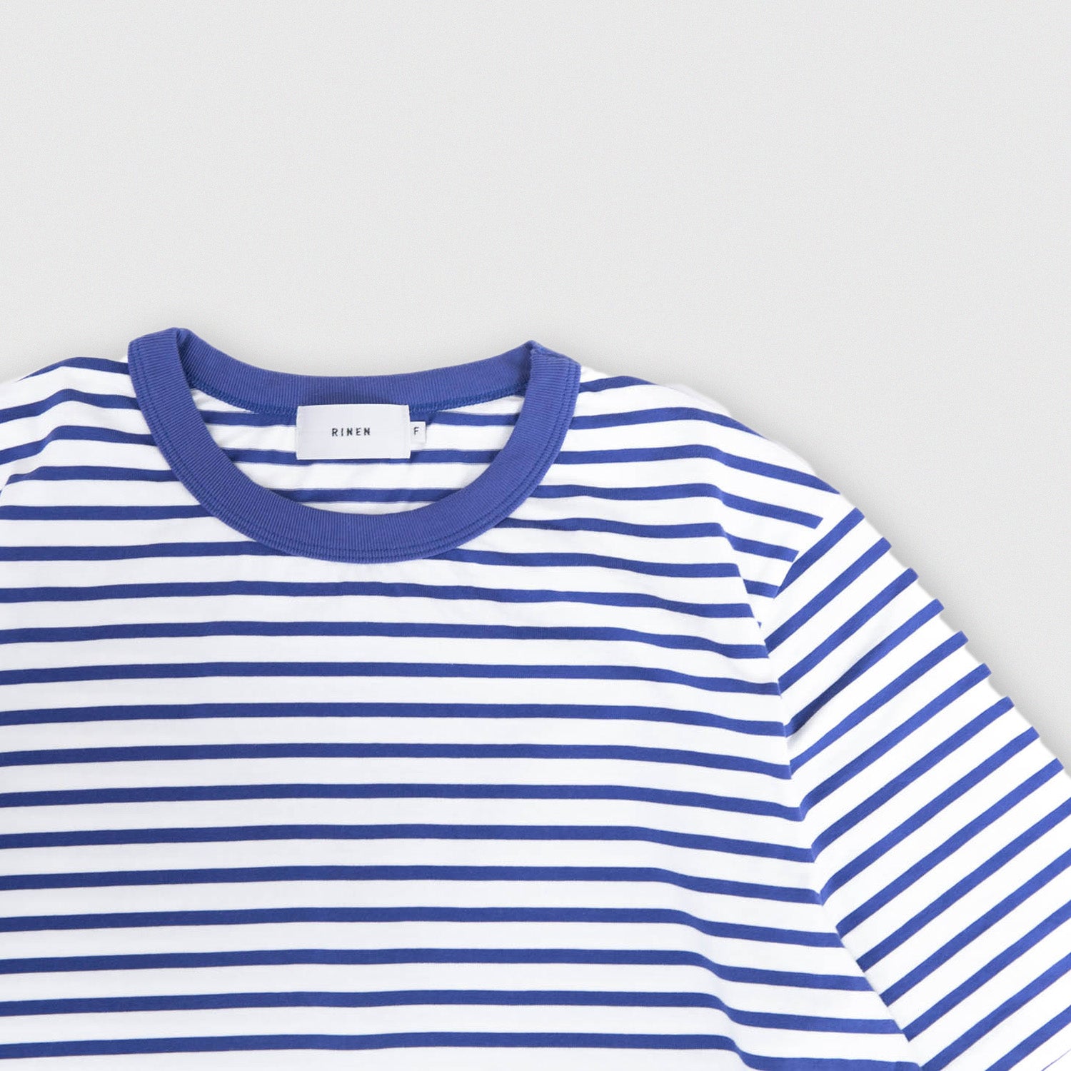 RINEN<br>32/1 引き揃え天竺ボーダー<br>半袖クルーネック<br>No.R19610